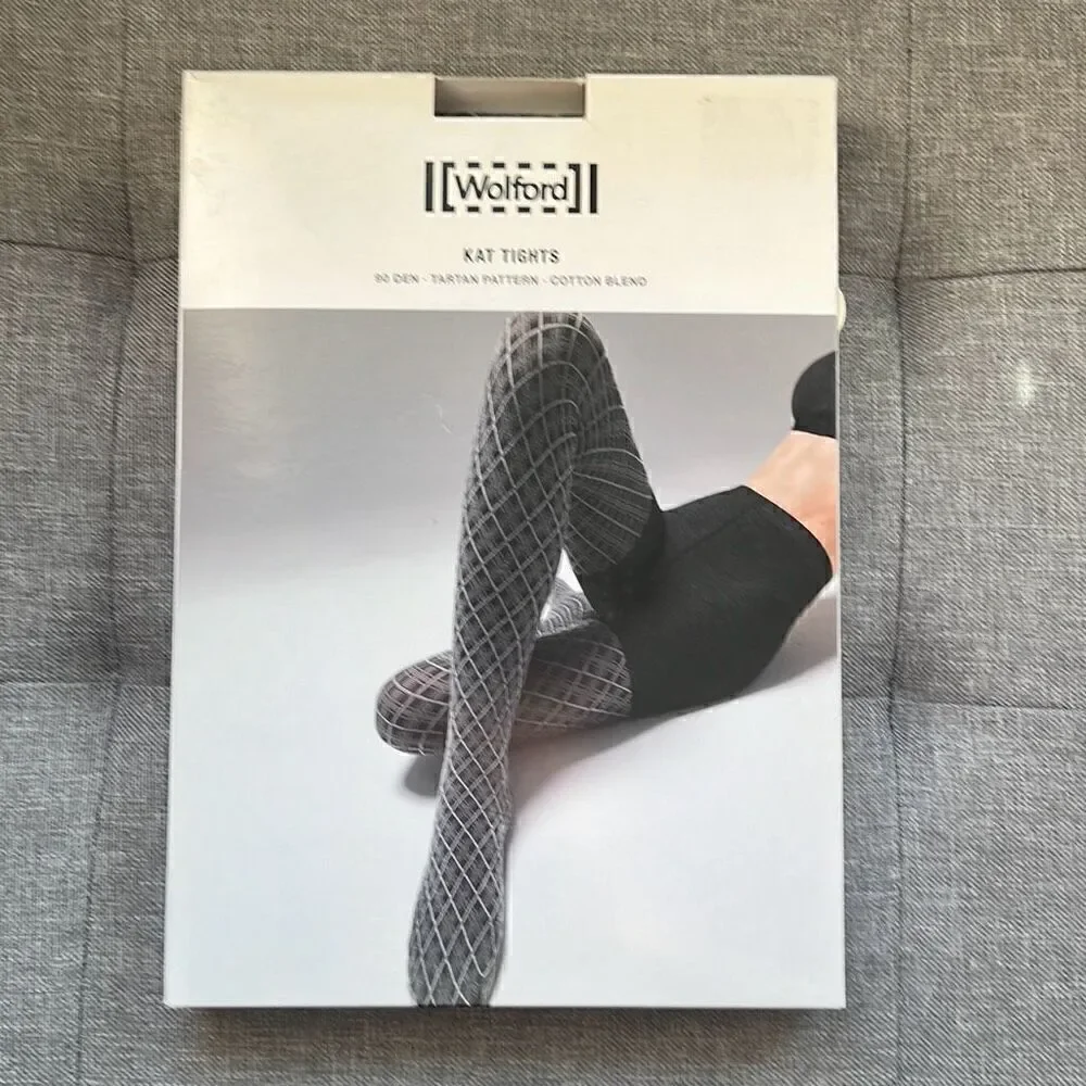 NWT Wolford Cotton Spots Tights Black/Ash XS